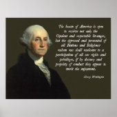 George Washington Immigration Quote Poster (Voorkant)