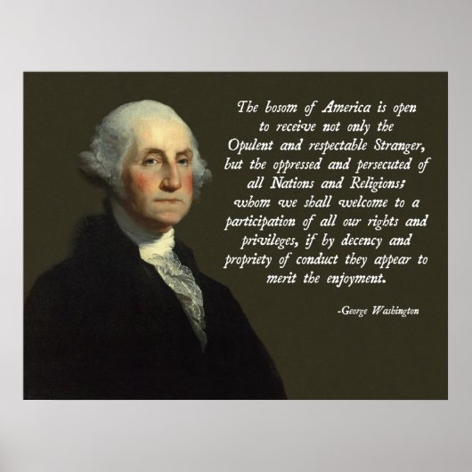 George Washington Immigration Quote Poster (Voorkant)