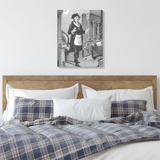 George Washington in Masonic Regelia Canvas Afdruk (Insitu (Slaapkamer))