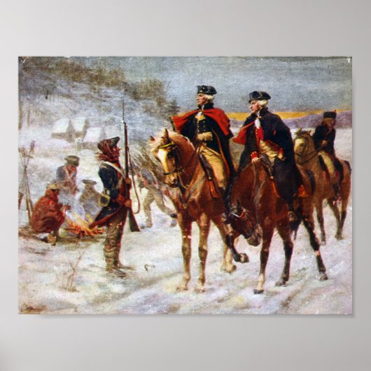 George Washington Lafayette Valley Forge Army Poster (Voorkant)