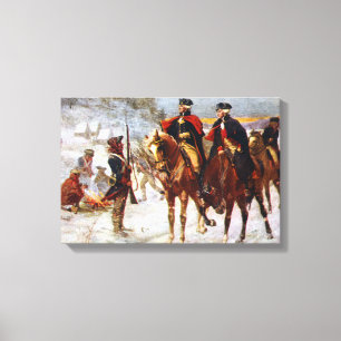 George Washington Lafayette Valley Forge Leger Canvas Afdruk