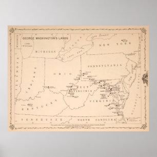  George Washington Land Ownership Map 1932 Poster