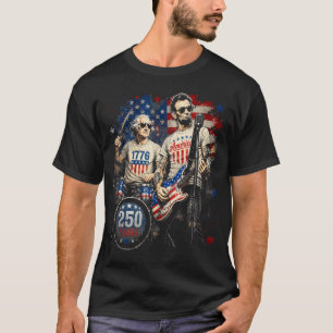 George Washington Lincoln Gitaar spelende Abe T-shirt