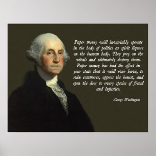 George Washington Money Quote Poster