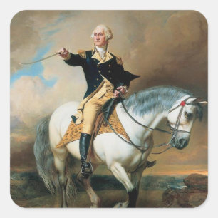 George Washington neemt het groet in Trenton Vierkante Sticker