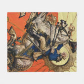 George Washington op Horseback Fleece Deken (Voorkant (Horizontaal))