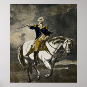George Washington op Horseback in Trenton Poster