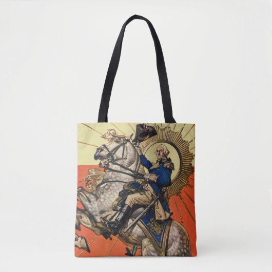 George Washington op Horseback Tote Bag (Voorkant)