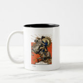 George Washington op Horseback Tweekleurige Koffiemok (Links)