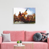 George Washington over de rivier de Delaware Canvas Afdruk (Insitu (Woonkamer))