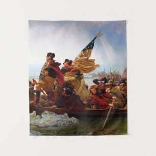 George Washington over de rivier de Delaware Wandkleed