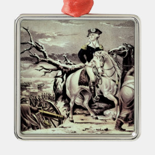 George Washington oversteken de Delaware Metalen Ornament