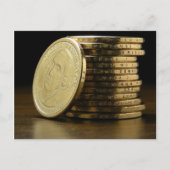 George Washington President $1 Coin Stack Briefkaart (Voorkant)