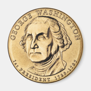 George Washington Presidential $1 Muntmagneet Magneet