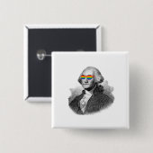 George Washington Pride Vierkante Button 5,1 Cm (Voorkant /achterkant)