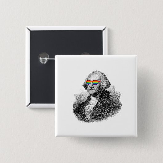 George Washington Pride Vierkante Button 5,1 Cm (Voorkant /achterkant)