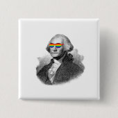 George Washington Pride Vierkante Button 5,1 Cm (Voorkant)
