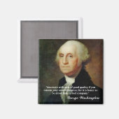 George Washington Quote "Associate with..." Magneet (Voorkant / Achterkant)