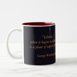 George Washington Quote "Liberty" Tweekleurige Koffiemok