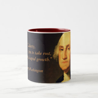 George Washington Quote "Liberty" Tweekleurige Koffiemok