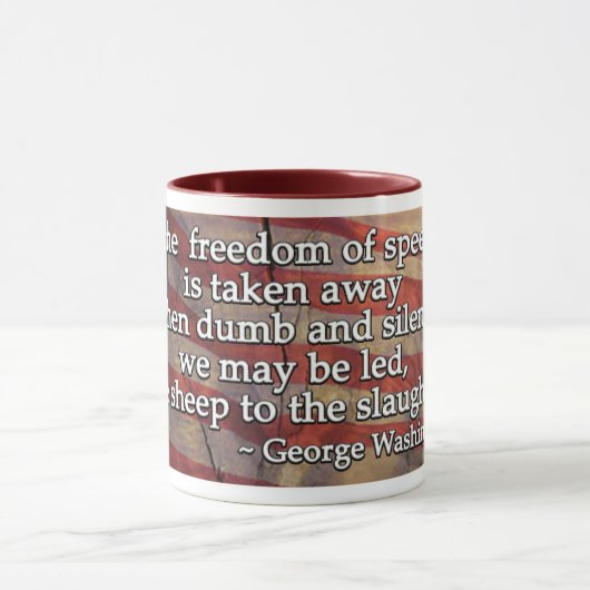 George Washington Quote over het eerste amendement Mok (Midden)