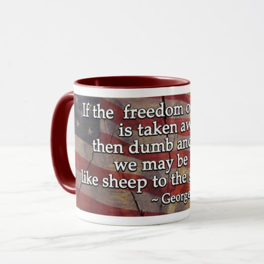 George Washington Quote over het eerste amendement Mok (Voorkant links)