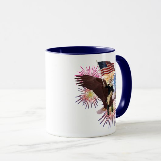 George Washington Riding Eagle met vlag Mok (Voorkant rechts)