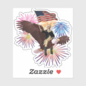 George Washington Riding Eagle met vlag Sticker (Vel)