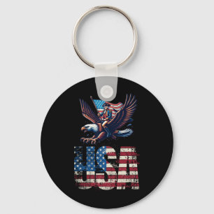 George Washington rijdt op 4 juli op een kale adel Sleutelhanger