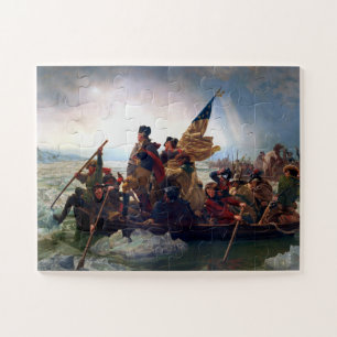 George Washington Steekt De Delaware Over Legpuzzel