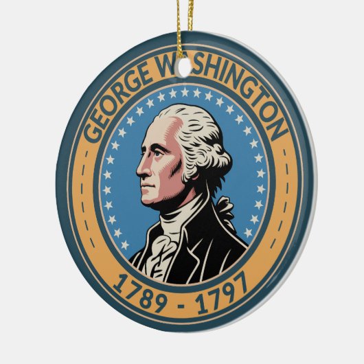 George Washington US President Illustration Badge Keramisch Ornament (Links)