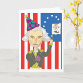 George Washington Verjaardag Kaart (Gele Bloem)