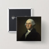 George Washington Vierkante Button 5,1 Cm (Voorkant /achterkant)