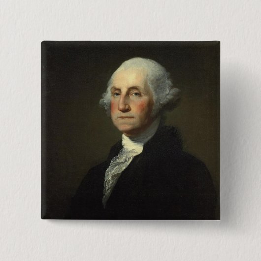 George Washington Vierkante Button 5,1 Cm (Voorkant)