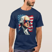 George Washington Zonnebril Amerikaanse vlag T-shi T-shirt (Voorkant)