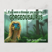 Georgeousaurus Blond Dinosaur Feestdagenkaart (Voorkant)