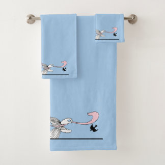 Georges Barbier 1920 Mode Lady en Bird Bad Handdoek