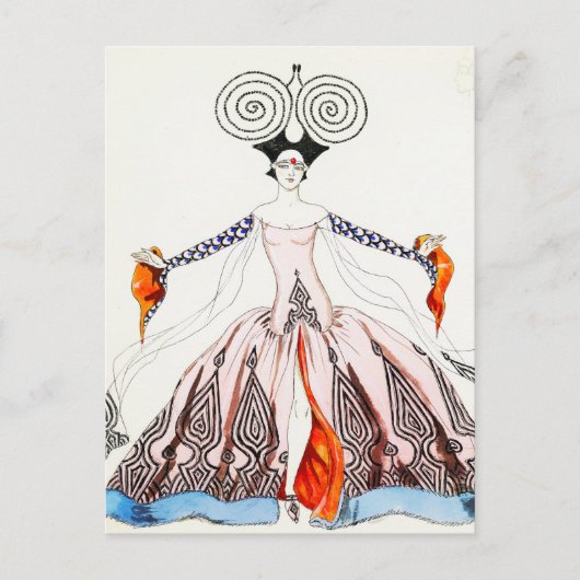 Georges Barbier Art Deco Mode Briefkaart (Voorkant)