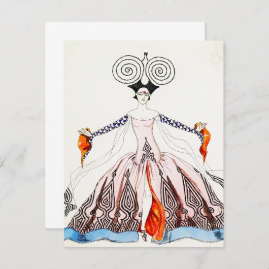 Georges Barbier Art Deco Mode Note Card Kaart (Voorkant / Achterkant)