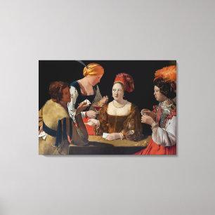 Georges de la Tour - Cheat with Ace of Diamonds Canvas Afdruk
