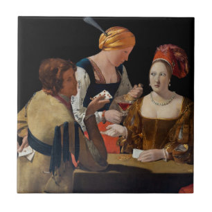 Georges de la Tour - Cheat with Ace of Diamonds Tegeltje