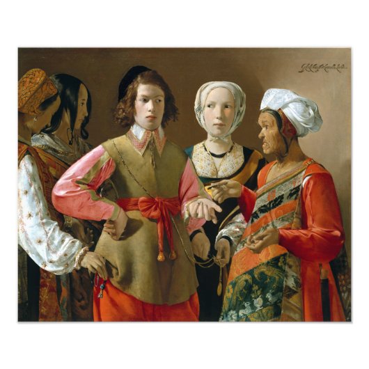 Georges de La Tour the Fortune-Teller Foto Afdruk (Voorkant)