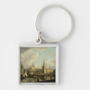 George's Dock Basin, Liverpool, 1797 (olie op canv Sleutelhanger