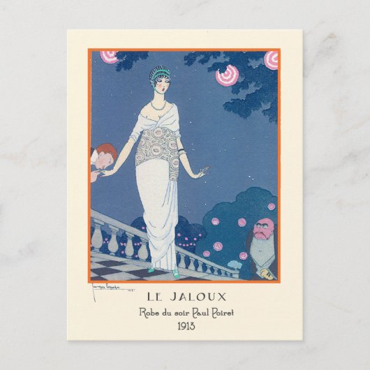 Georges Lepape  Art Deco Mode Le Jaloux Briefkaart (Voorkant)