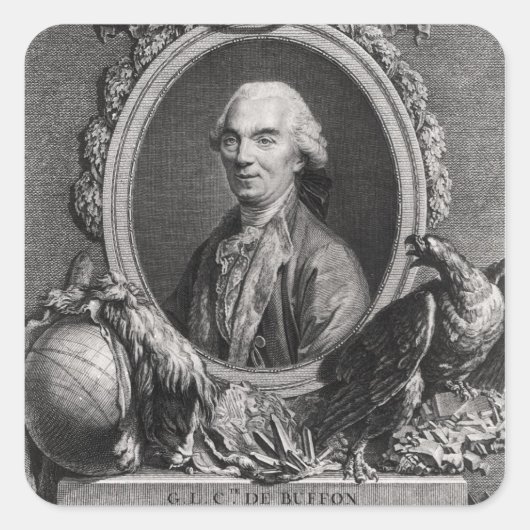 Georges-Louis Leclerc Comte de Buffon Vierkante Sticker (Voorkant)