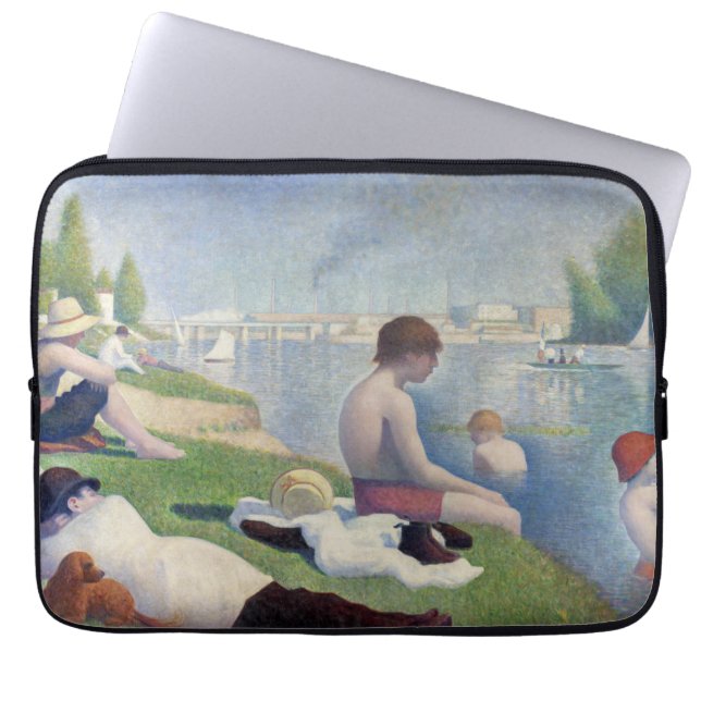 Georges Seurat - Badenden bij Asnieres Laptop Sleeve (Voorkant)