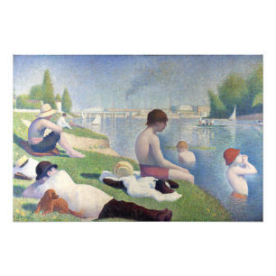 Georges Seurat - Bathers te Asnieres Foto Afdruk