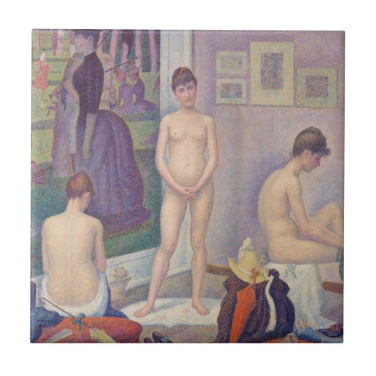Georges Seurat - De modellen Tegeltje (Voorkant)