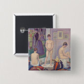 Georges Seurat - De modellen Vierkante Button 5,1 Cm (Voorkant /achterkant)