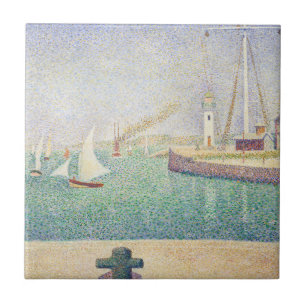 Georges Seurat - Entrée van de haven van Honfleur Tegeltje